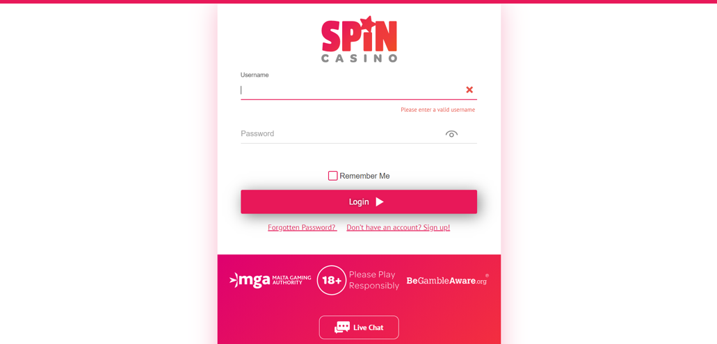 Spin Casino Login