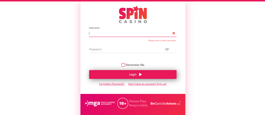 Spin Casino Login