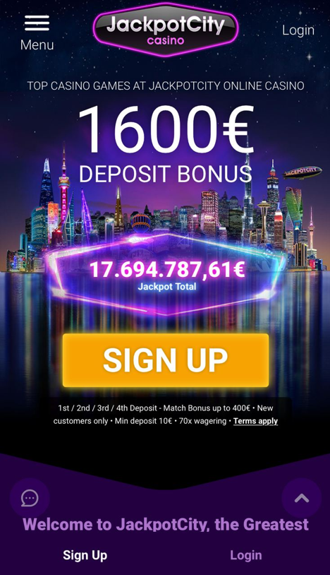 Jackpot City Casino Login