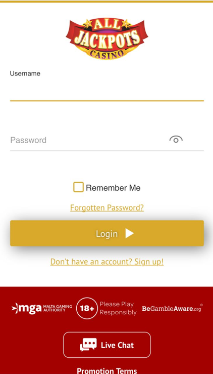 All Jackpots Casino Login