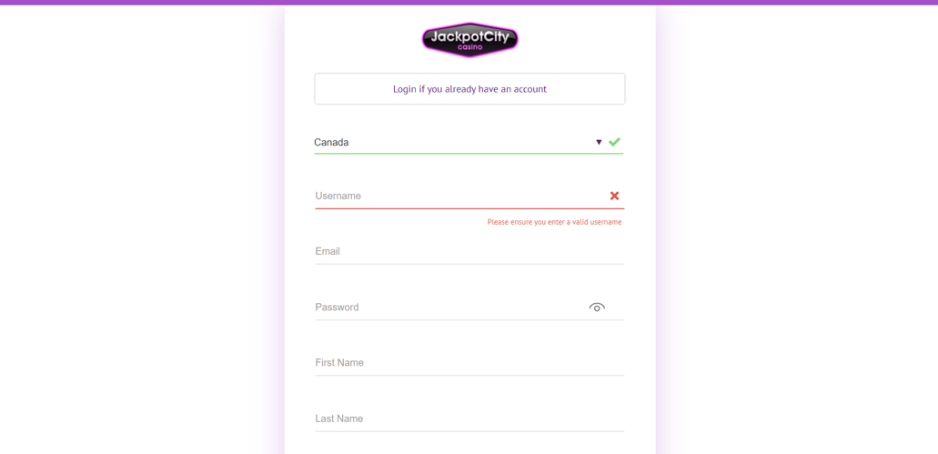 Jackpot City Casino Login