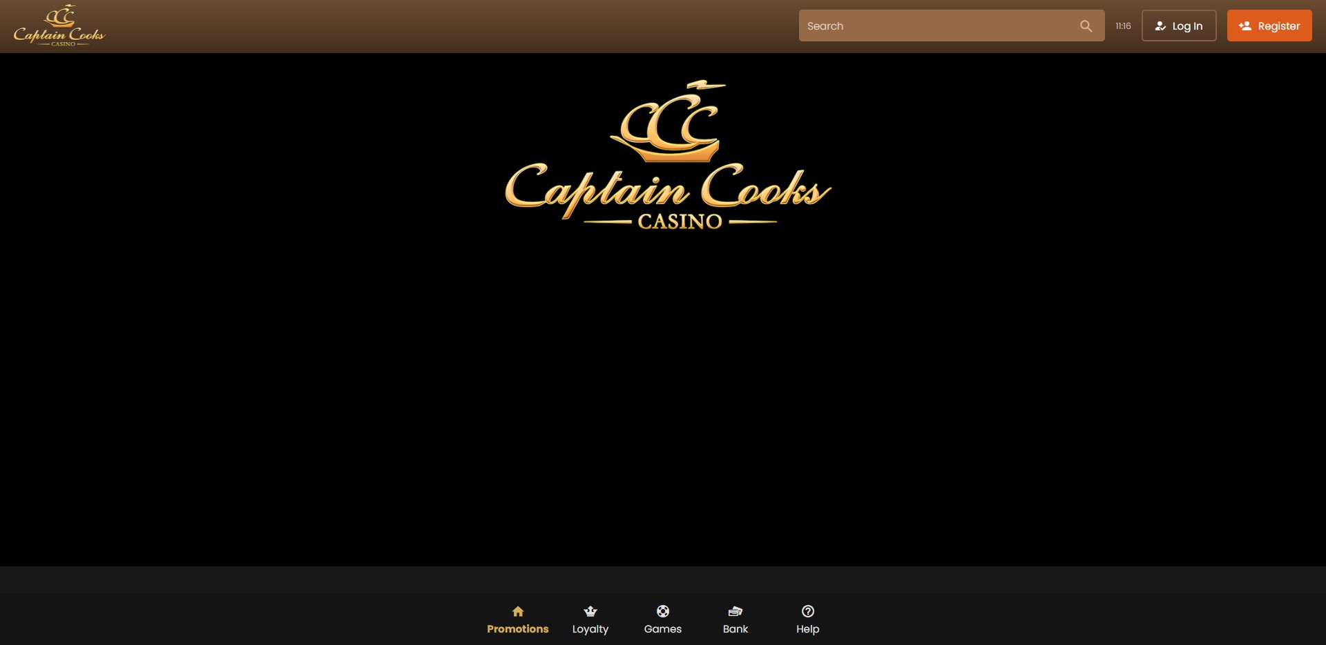 Captain Cooks Casino Login Page