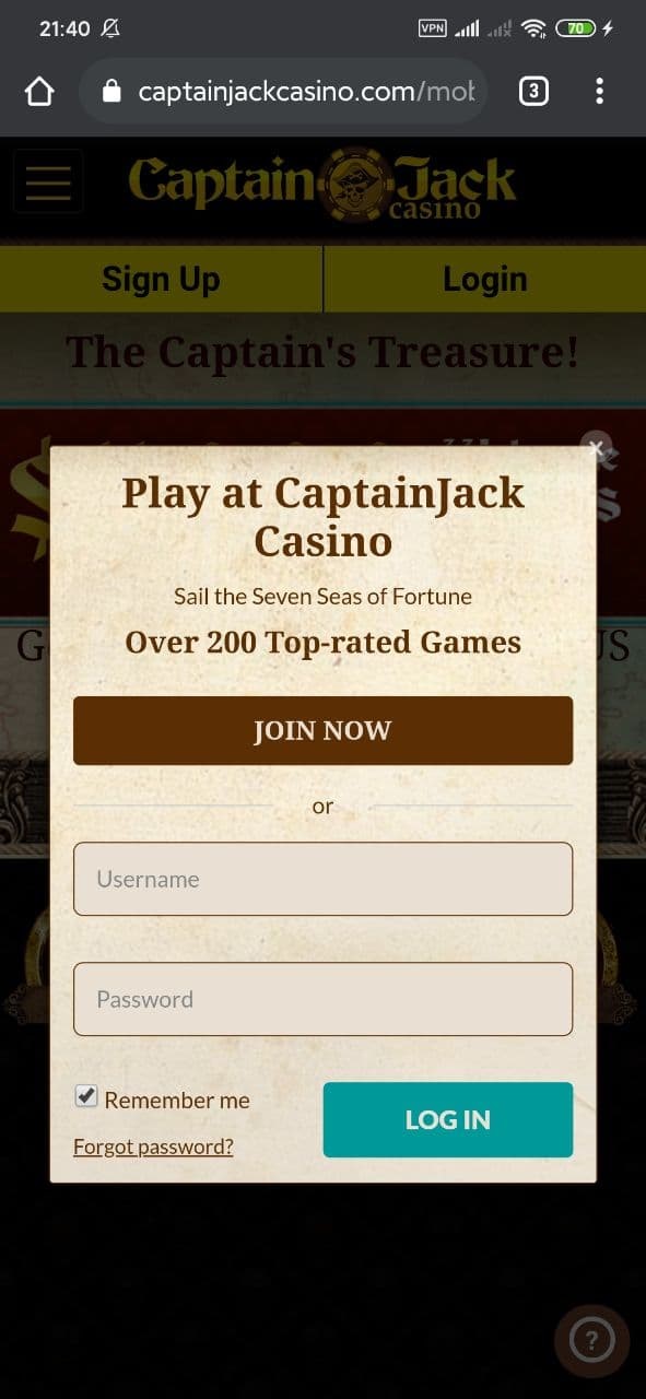 captain jack casino registration