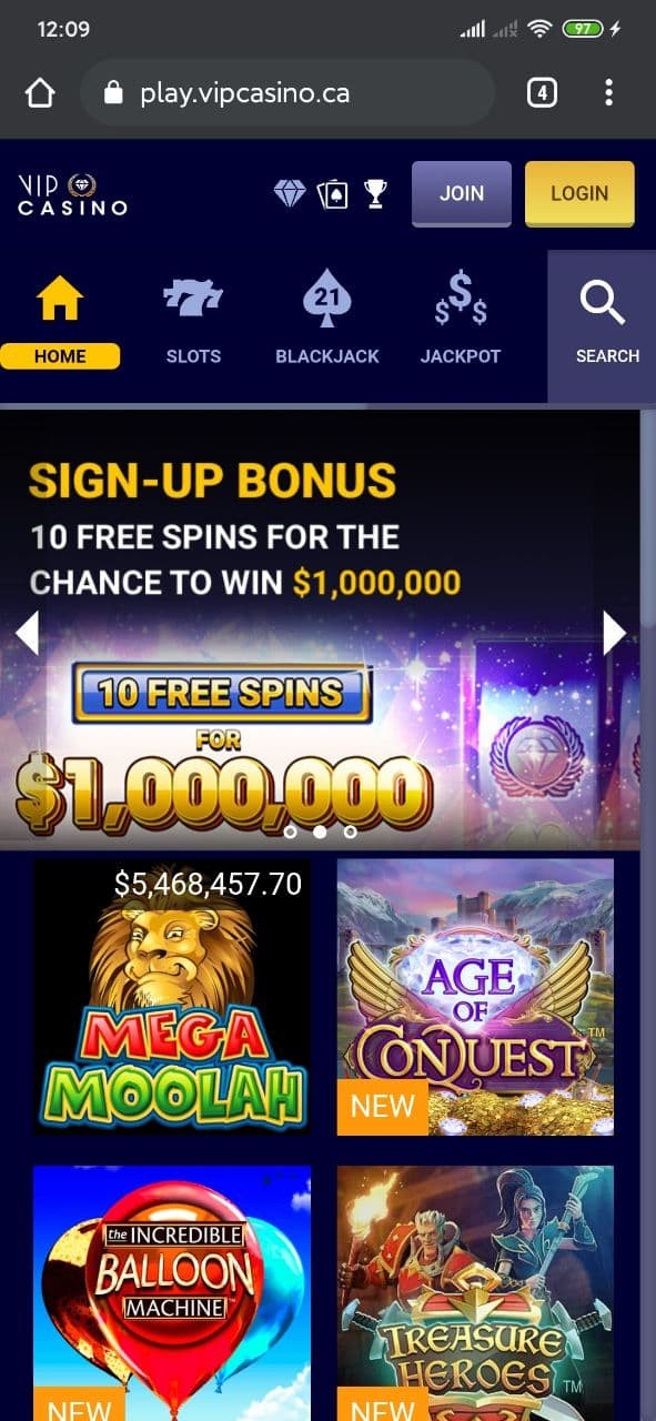 vip casino mobile