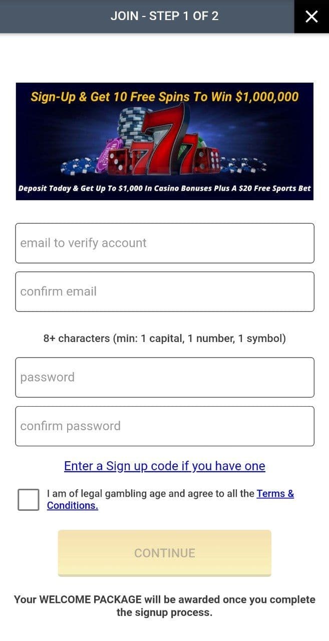 vip casino password recover