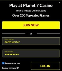 Planet 7 Casino Login