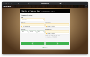 Gibson Casino Registration