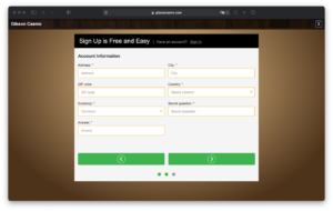 Gibson Casino Registration