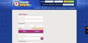 Power Spins Casino Registration