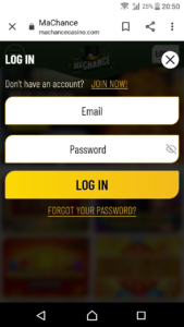 MaChance Casino Mobile Login