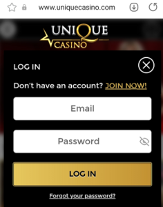 unique casino login mobile